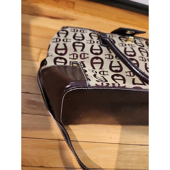 Vintage Etienne Aigner Shoulder Bag Purse Signature Logo Leather Trim Crossbody - Picture 9 of 9